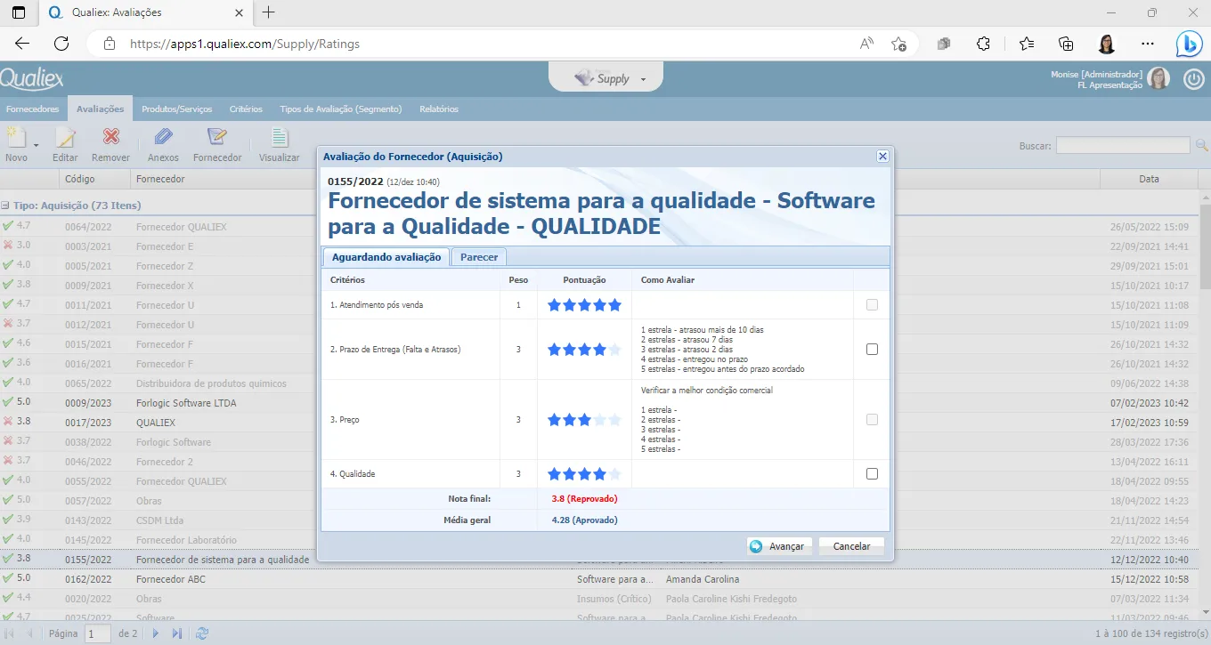 Software para Gestão de Fornecedores - Qualiex
